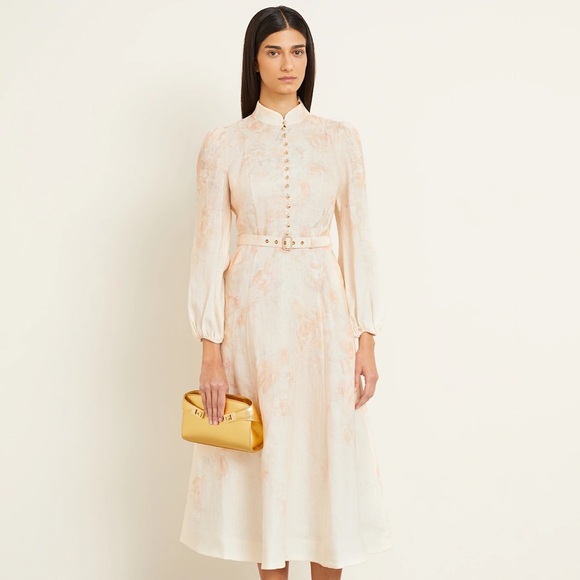 Zimmermann Crush Buttoned Midi Dress - joarbit.com